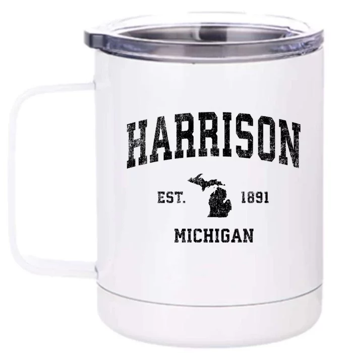 Harrison Michigan Mi Vintage Established Sports Design Front & Back 12oz Stainless Steel Tumbler Cup