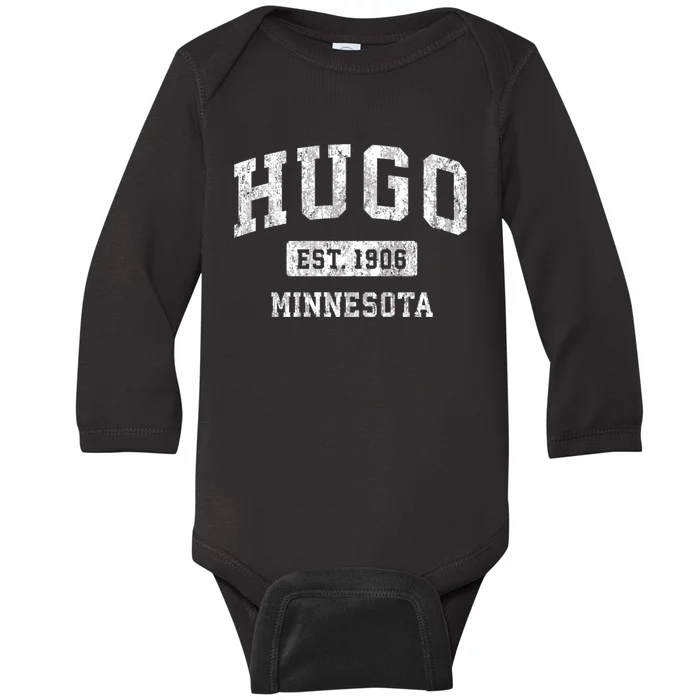 Hugo Minnesota Mn Vintage Sports Baby Long Sleeve Bodysuit