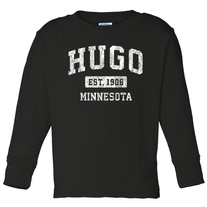 Hugo Minnesota Mn Vintage Sports Toddler Long Sleeve Shirt