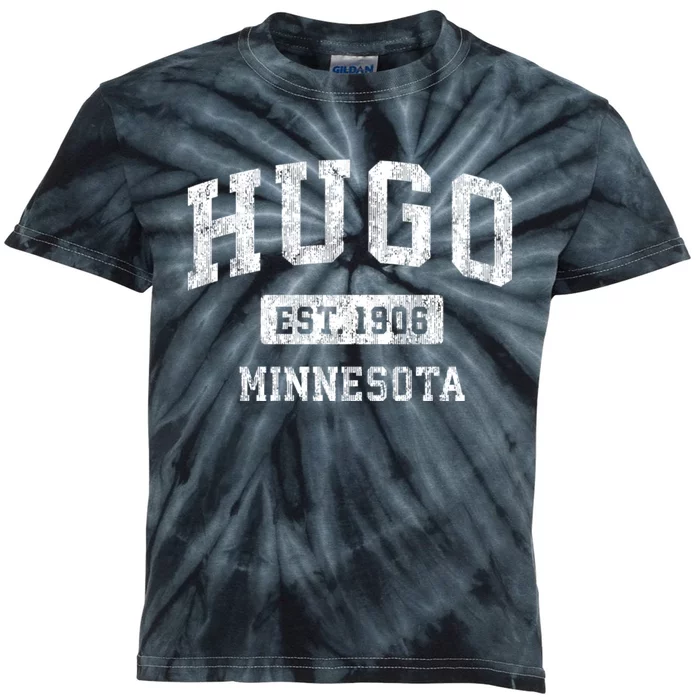 Hugo Minnesota Mn Vintage Sports Kids Tie-Dye T-Shirt