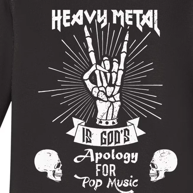 Heavy Metal Music Is Gods Apology Funny Pun Gift Baby Long Sleeve Bodysuit