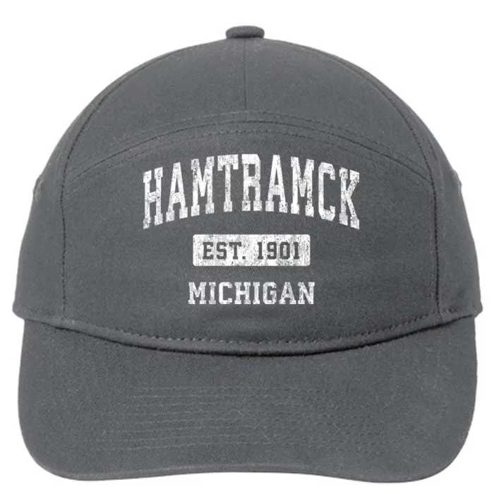 Hamtramck Michigan Mi Vintage Sports 7-Panel Snapback Hat