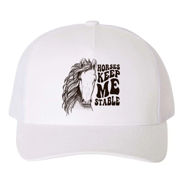 Horses Make Me Stable Horse Lover Yupoong Adult 5-Panel Trucker Hat