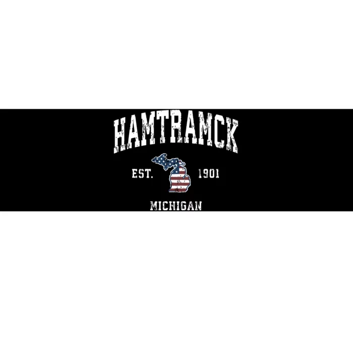 Hamtramck Michigan Mi Vintage American Flag Sports Design Bumper Sticker