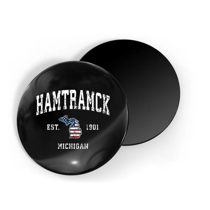 Hamtramck Michigan Mi Vintage American Flag Sports Design Magnet