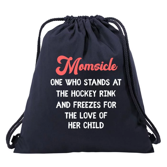 Hockey Mom Momsicle Definition Tee Mothers Mama Gift Tee Gift Drawstring Bag