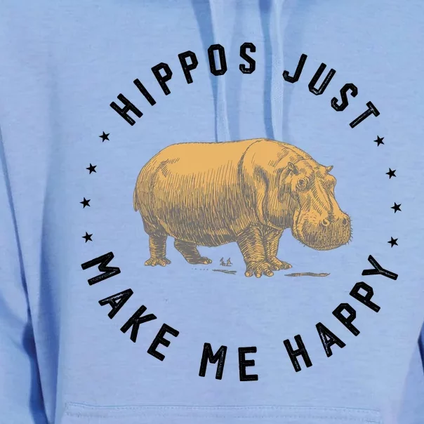 Hippos Make Me Happy Funny Hippopotamus Hippo Lover Unisex Surf Hoodie