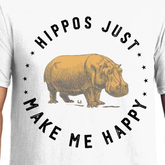 Hippos Make Me Happy Funny Hippopotamus Hippo Lover Pajama Set