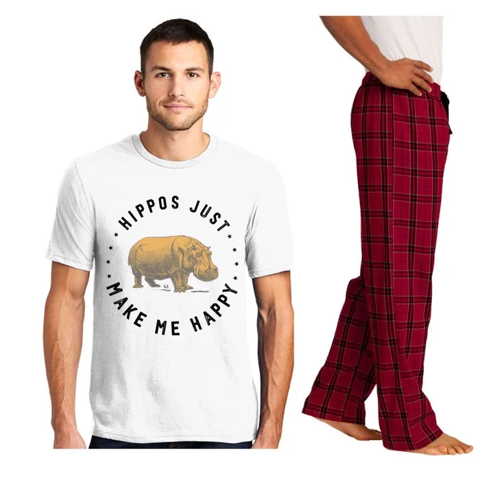 Hippos Make Me Happy Funny Hippopotamus Hippo Lover Pajama Set