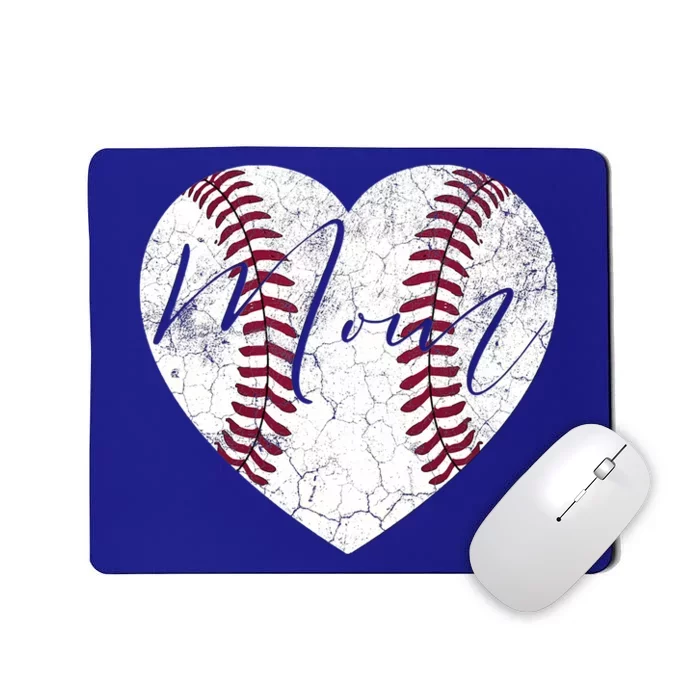 Heart Mom MotherS Day Christmas Baseball Softball Gift Mousepad