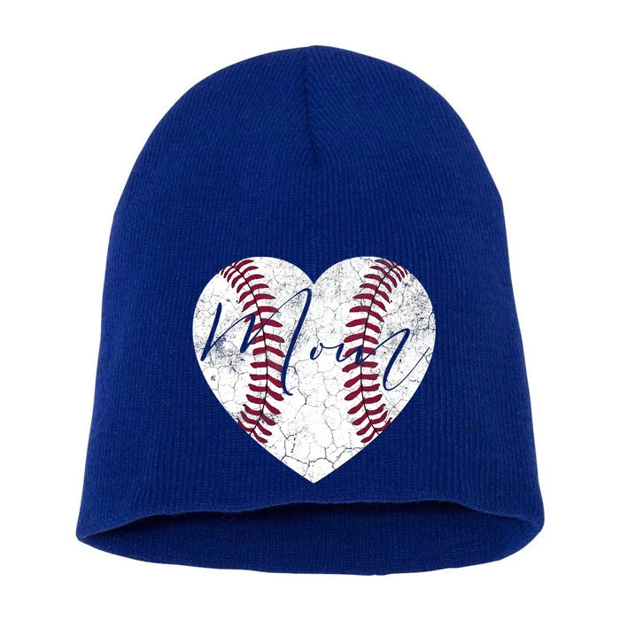 Heart Mom MotherS Day Christmas Baseball Softball Gift Short Acrylic Beanie