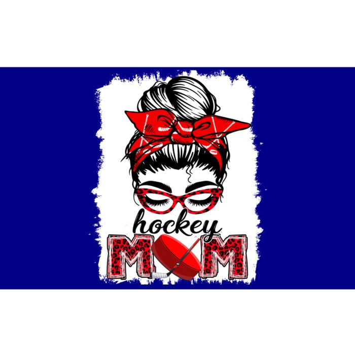 Hockey Mom Messy Bun Leopard Funny Mothers Day Gift Bumper Sticker