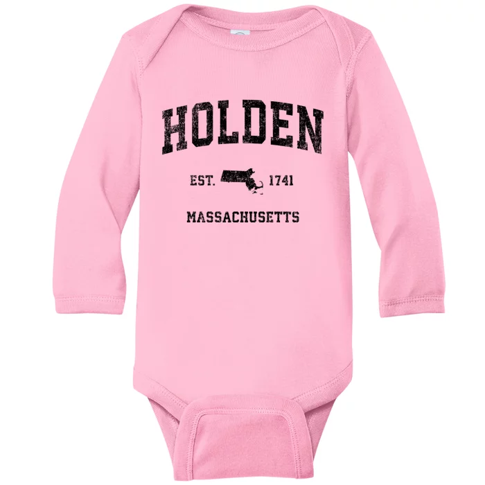 Holden Massachusetts Ma Vintage Sports Baby Long Sleeve Bodysuit