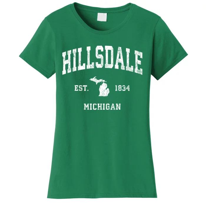 Hillsdale Michigan Mi Vintage Athletic Women's T-Shirt