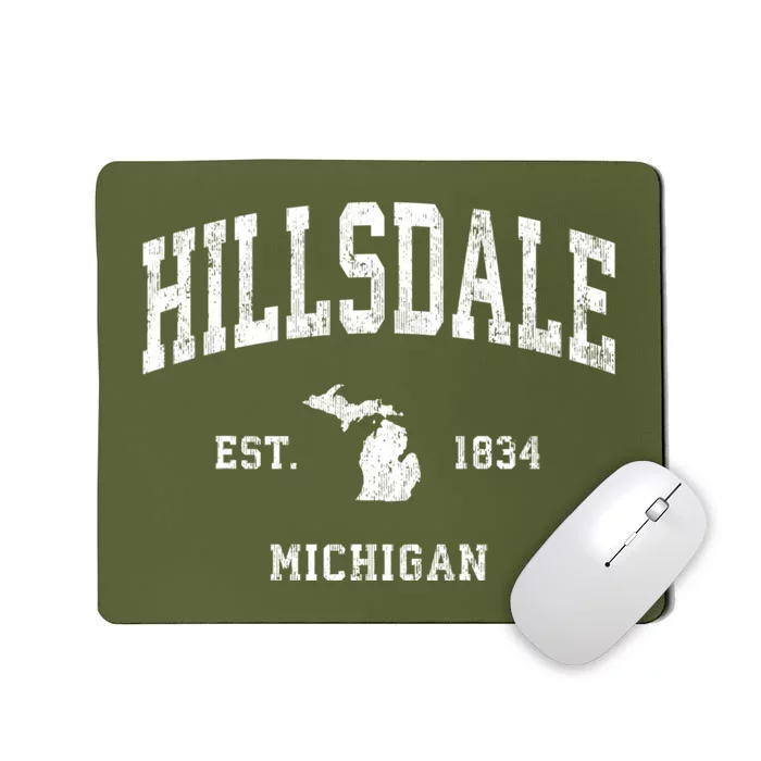 Hillsdale Michigan Mi Vintage Athletic Mousepad