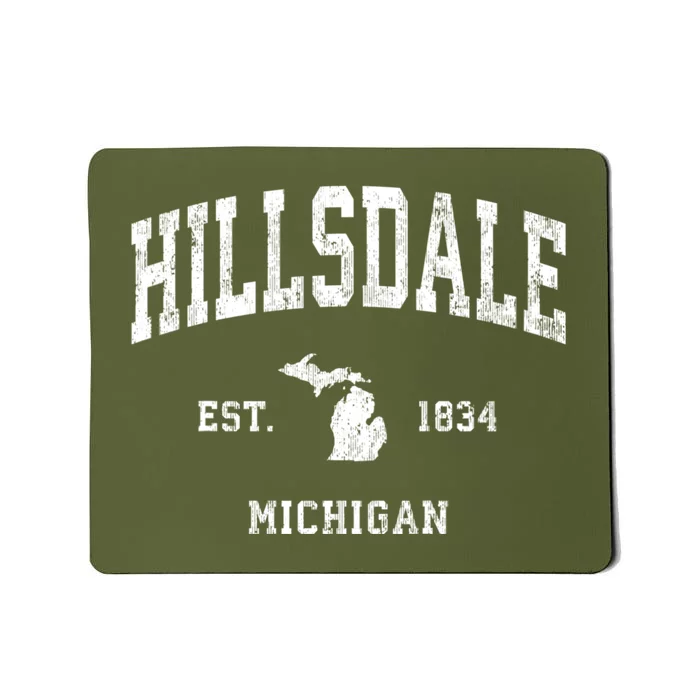 Hillsdale Michigan Mi Vintage Athletic Mousepad