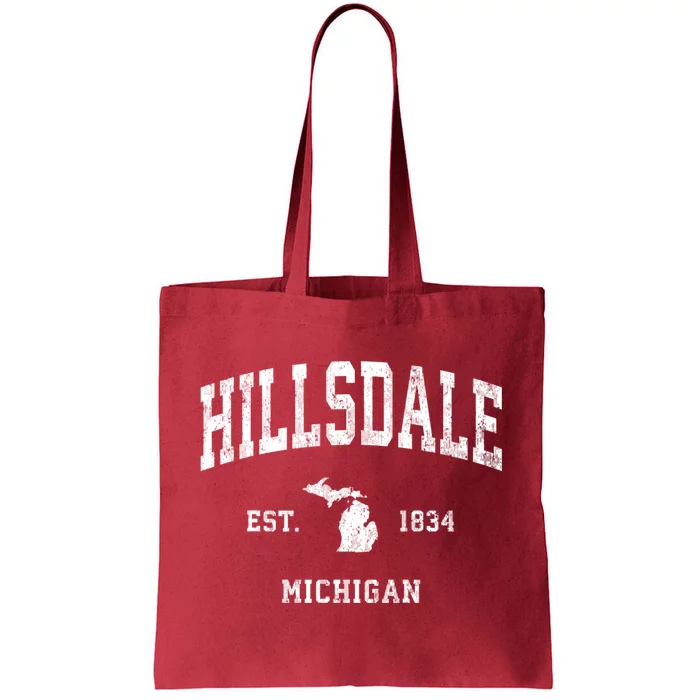 Hillsdale Michigan Mi Vintage Athletic Tote Bag