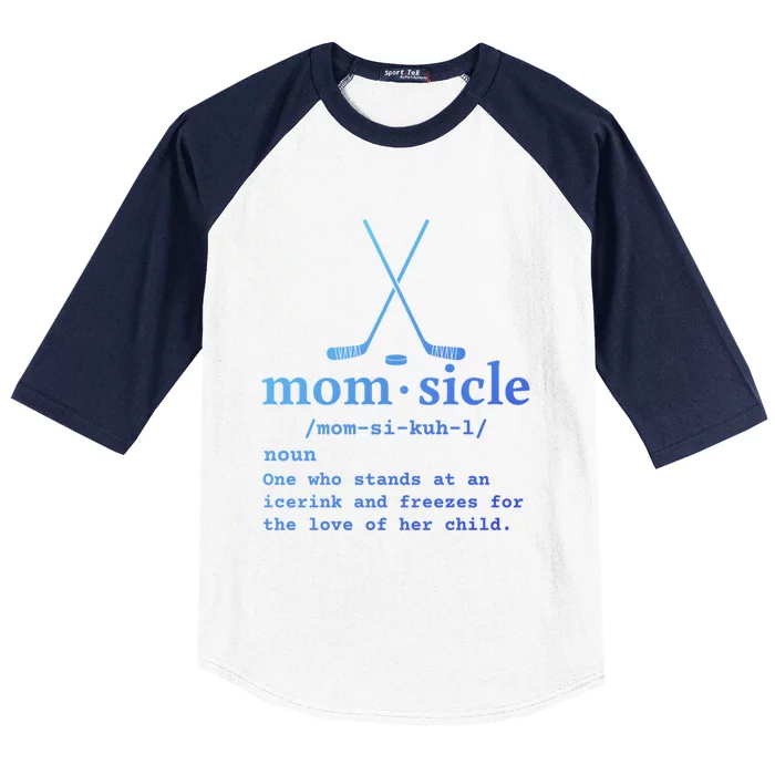 Hockey Mom Momsicle Definition Funny Gift Baseball Sleeve Shirt