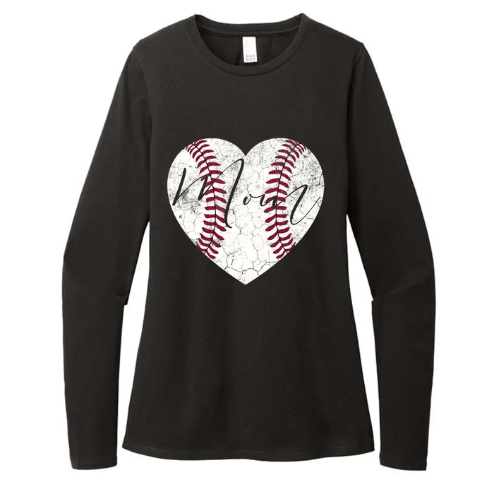 Heart Mom Mother's Day Christmas Baseball Softball Gift Meaningful Gift Womens CVC Long Sleeve Shirt