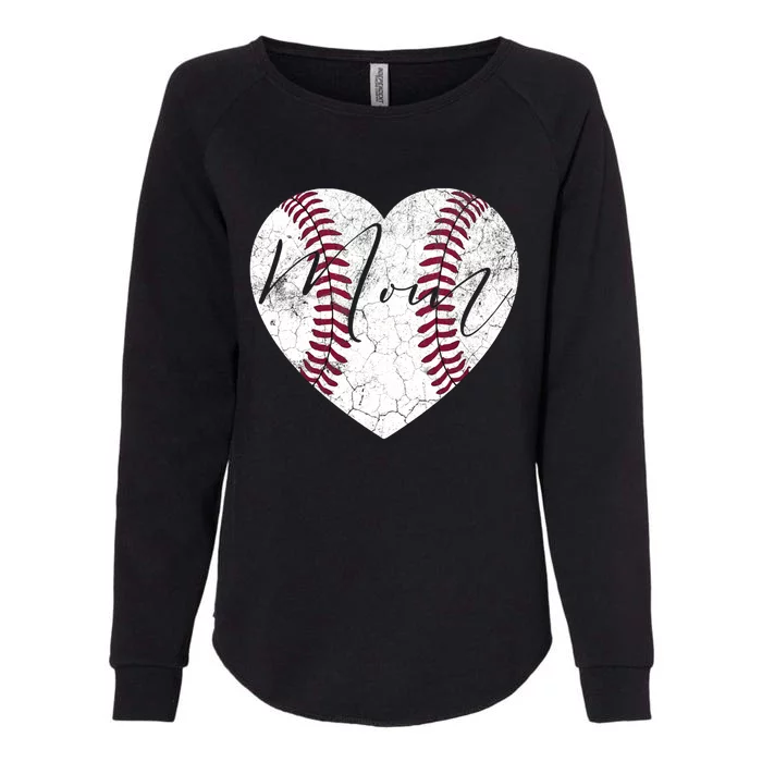 Heart Mom Mother's Day Christmas Baseball Softball Gift Meaningful Gift Womens California Wash Sweatshirt