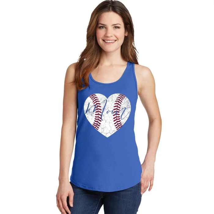 Heart Mom Mother's Day Christmas Baseball Softball Gift Meaningful Gift Ladies Essential Tank