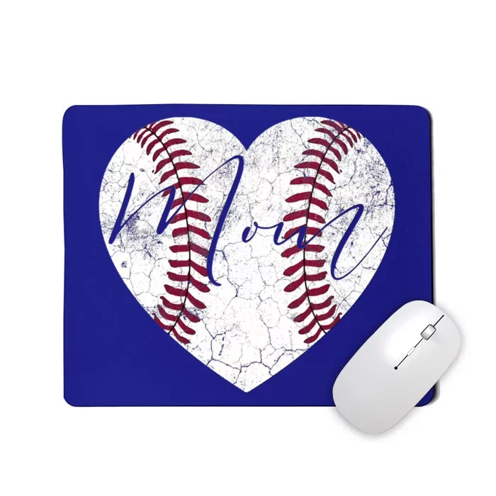 Heart Mom Mother's Day Christmas Baseball Softball Gift Meaningful Gift Mousepad