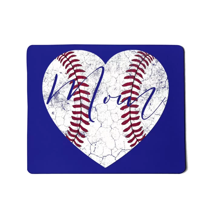 Heart Mom Mother's Day Christmas Baseball Softball Gift Meaningful Gift Mousepad