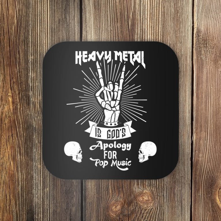 Heavy Metal Music Is God's Apology Gift Funny Pun Gift Coaster