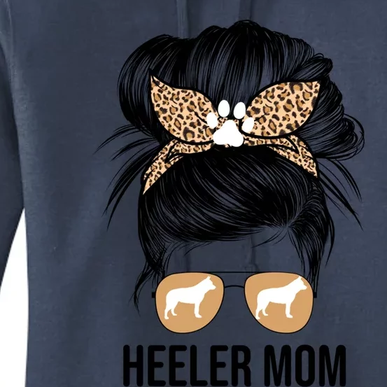 Heeler Mom Messy Bun Blue Red Australian Cattle Dog Gift Women's Pullover Hoodie