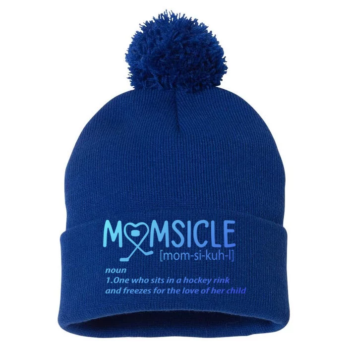 Hockey Mom Momsicle Definition Mothers Day Gift Pom Pom 12in Knit Beanie