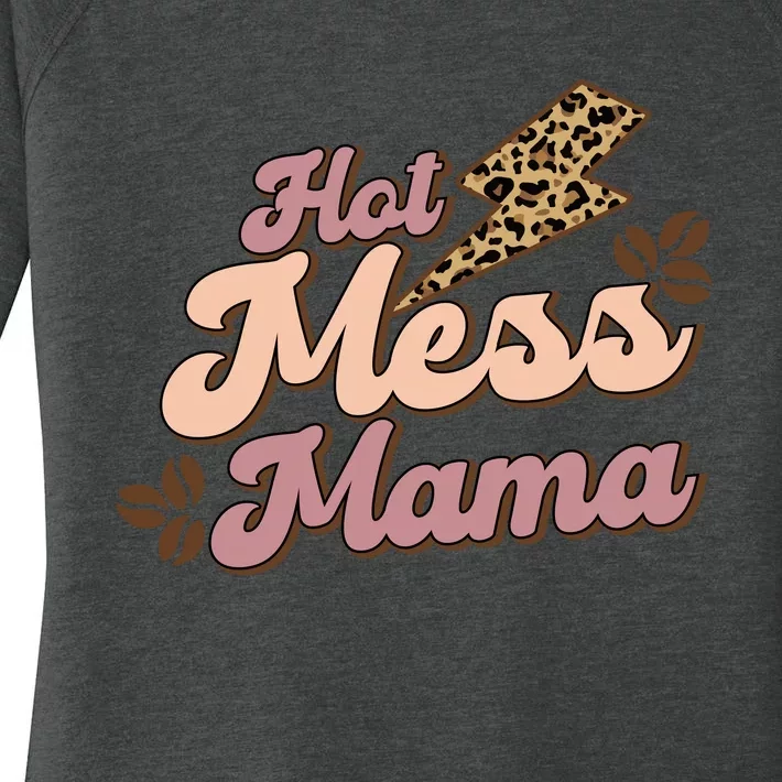 Hot Mess Mama Coffee Lovers Women's Perfect Tri Tunic Long Sleeve Shirt