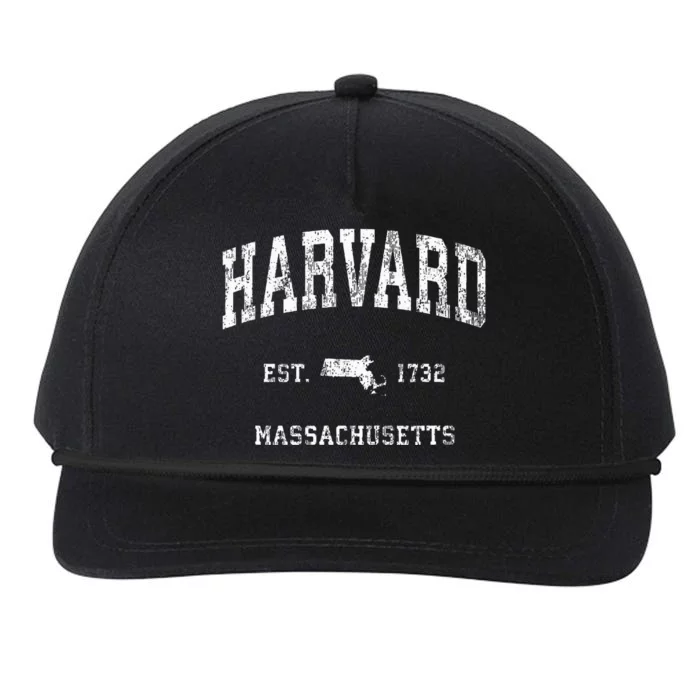 Harvard Massachusetts MA Vintage Athletic Sports Design Snapback Five-Panel Rope Hat