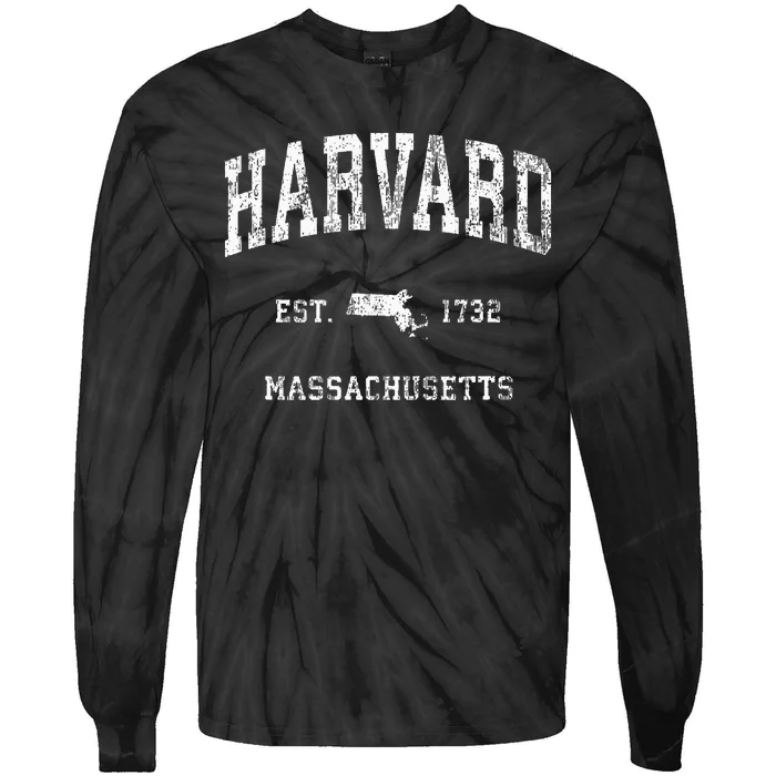 Harvard Massachusetts MA Vintage Athletic Sports Design Tie-Dye Long Sleeve Shirt