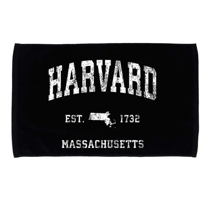 Harvard Massachusetts MA Vintage Athletic Sports Design Microfiber Hand Towel