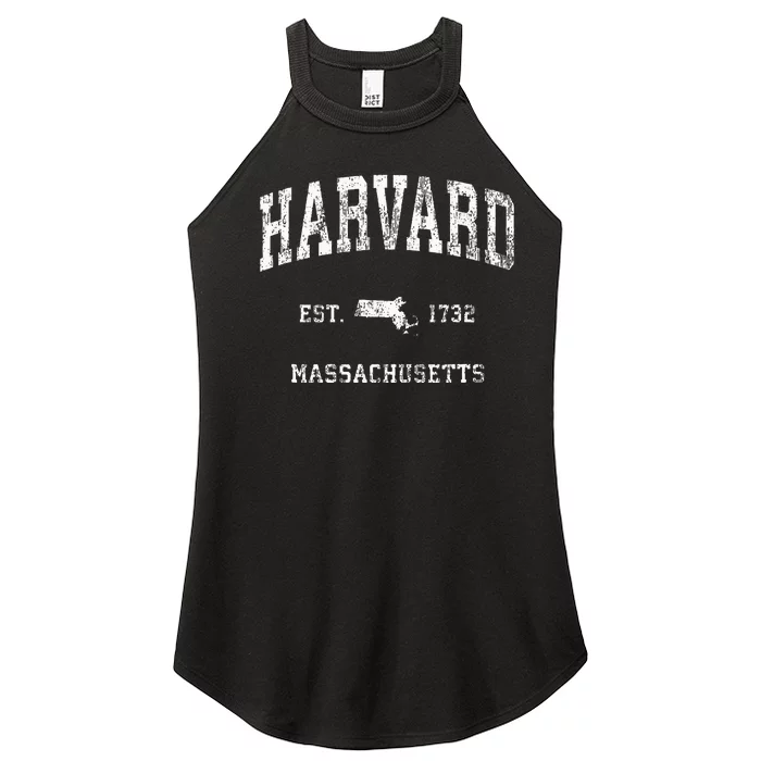 Harvard Massachusetts MA Vintage Athletic Sports Design Women’s Perfect Tri Rocker Tank