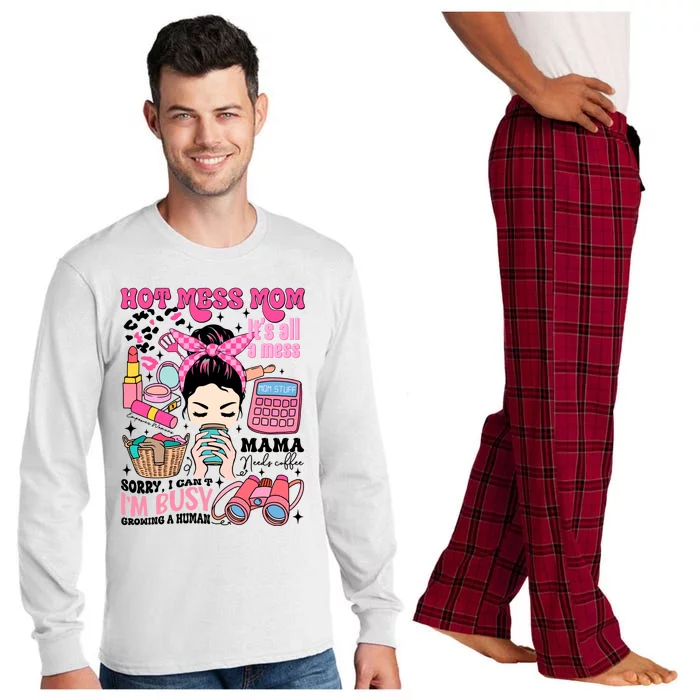 Hot Mess Mom Its All A Mess Long Sleeve Pajama Set