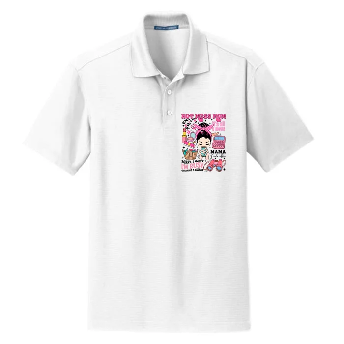 Hot Mess Mom Its All A Mess Dry Zone Grid Performance Polo