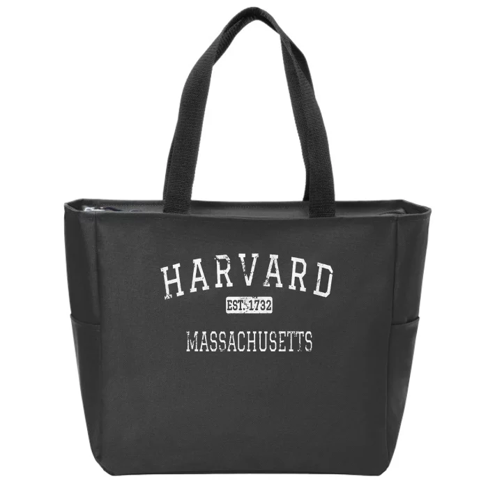 H.A.R.V.A.R.D Massachusetts Ma Vintage Zip Tote Bag