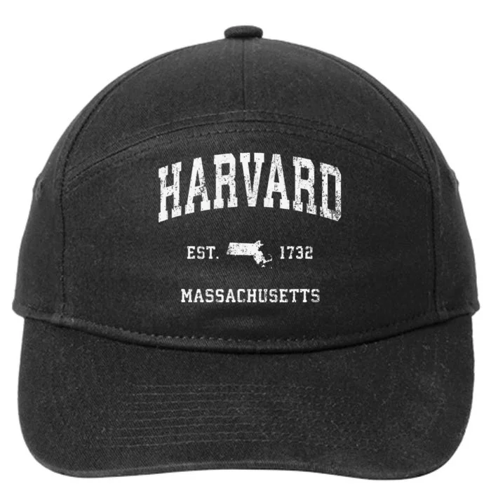 Harvard Massachusetts MA Vintage Athletic Sports Design 7-Panel Snapback Hat