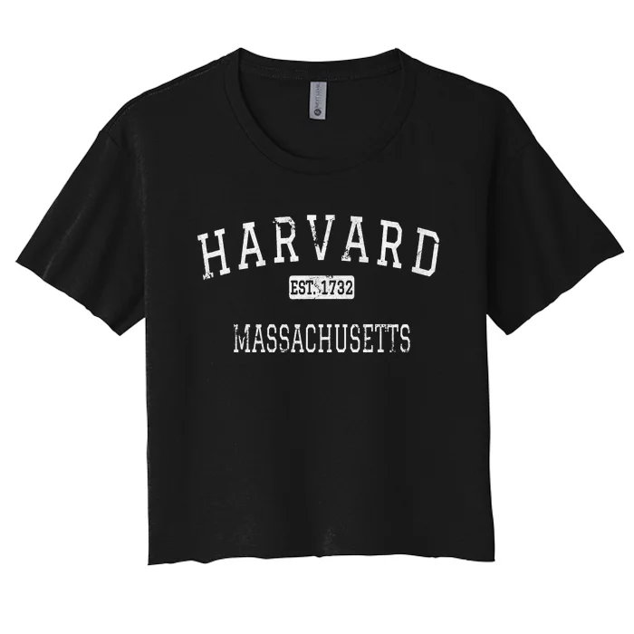 Harvard Massachusetts MA Vintage Women's Crop Top Tee