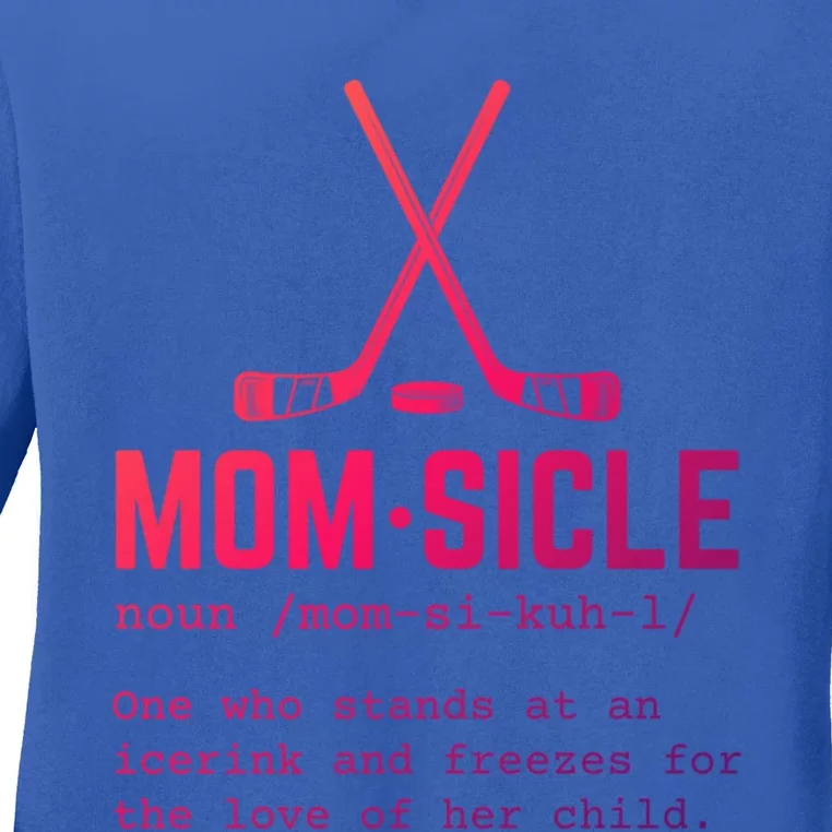 Hockey Mom Momsicle Definition Cute Gift Ladies Long Sleeve Shirt