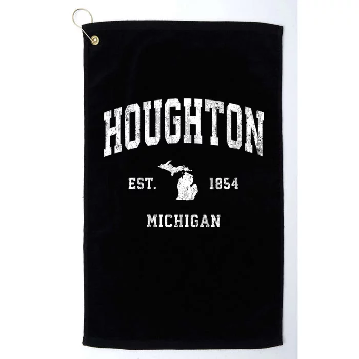 Houghton Michigan Mi Vintage Athletic Platinum Collection Golf Towel