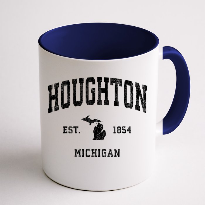 Houghton Michigan Mi Vintage Athletic Front & Back Coffee Mug