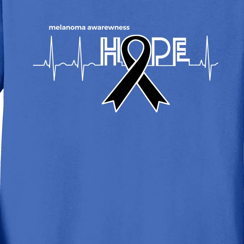 Hope Melanoma Month Products Ribbon Skin Cancer Awareness Gift Kids Long Sleeve Shirt