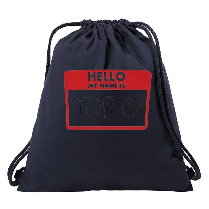 Hello My Name Is TOP G Andrew Tate Drawstring Bag