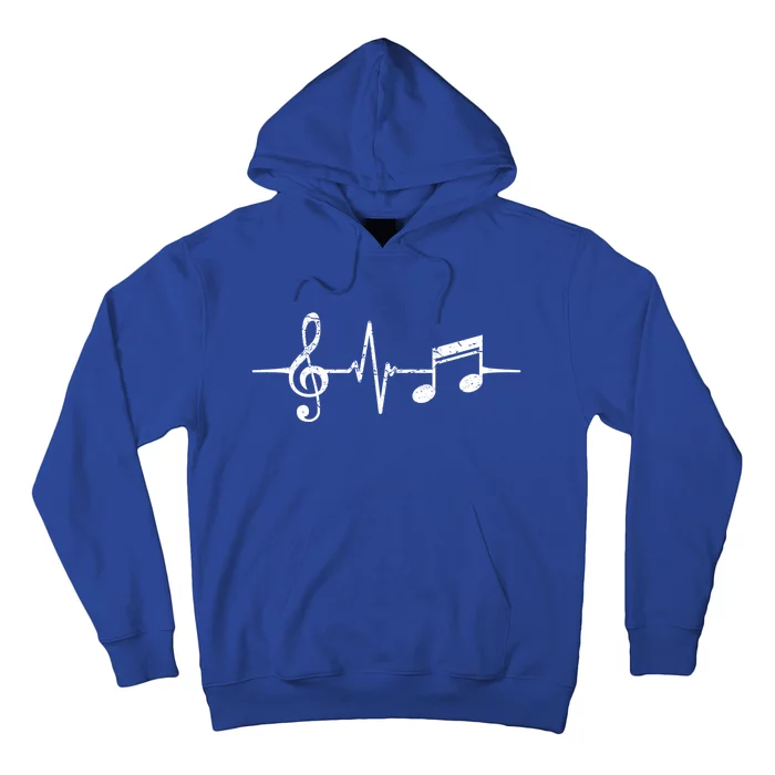 Heartbeat Musical Notes Musician Stuff Funny Music Gift Hoodie