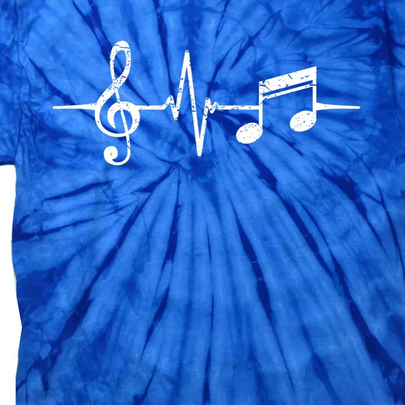 Heartbeat Musical Notes Musician Stuff Funny Music Gift Tie-Dye T-Shirt