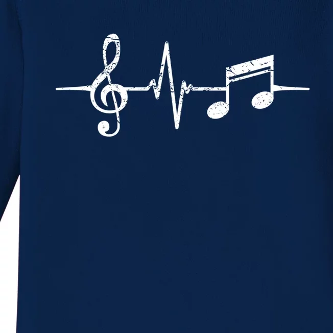 Heartbeat Musical Notes Musician Stuff Funny Music Gift Baby Long Sleeve Bodysuit