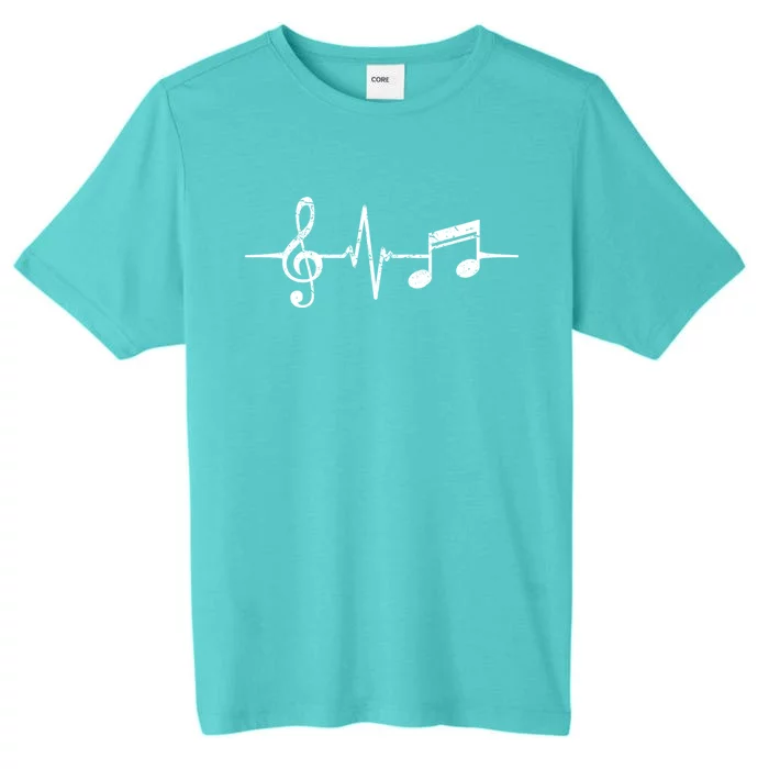 Heartbeat Musical Notes Musician Stuff Funny Music Gift ChromaSoft Performance T-Shirt