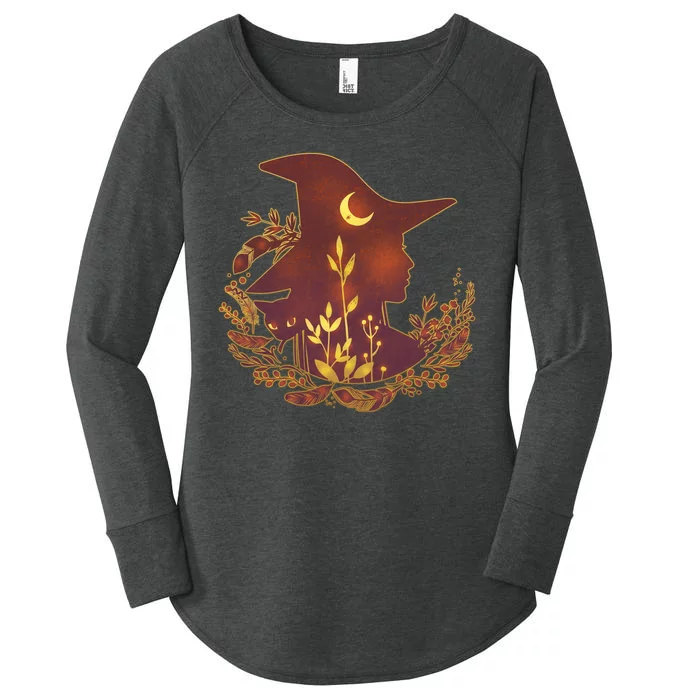 Halloween Mystical Nature Witch Women's Perfect Tri Tunic Long Sleeve Shirt